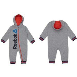 NWT -REEBOK- Gray Hoodie Romper Onesie